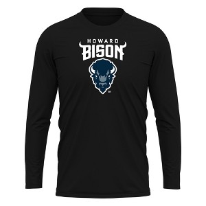 Howard University Adult Sport Long Sleeve Shirt Primary Logo, Charcoal - 1 of 4