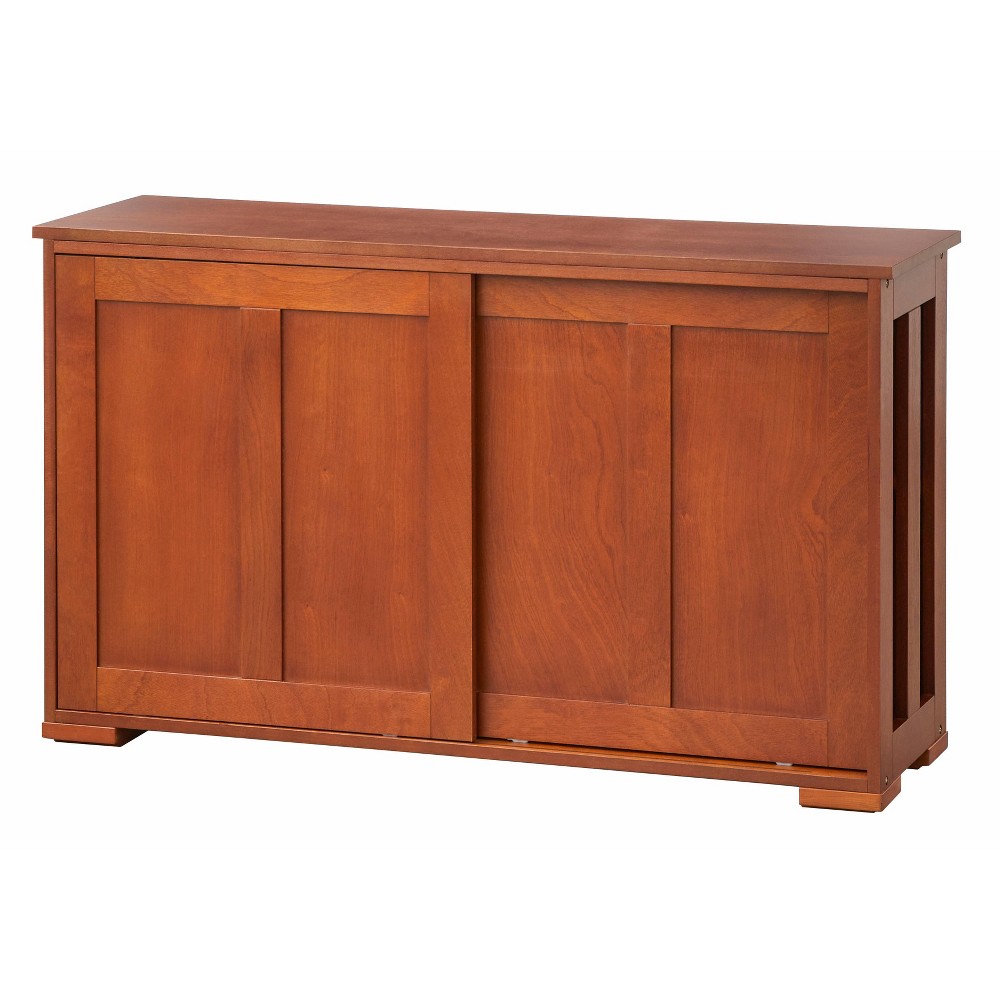 Photos - Wardrobe Pacific Stackable Cabinet with Sliding Doors Walnut - Buylateral: Sideboard, Adjustable Shelf, MDF