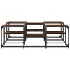 vidaXL Smoked Oak Engineered Wood Coffee/Side Table - Double Tier, Metal Frame, Adjustable Feet - Ideal for Living Room and Lounge - 4 of 4