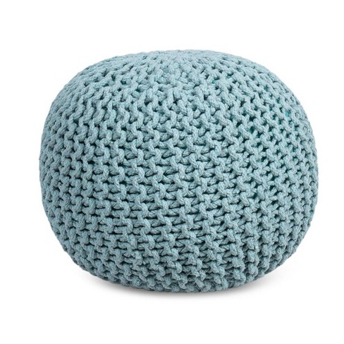 Birdrock Home Round Pouf Foot Stool Ottoman - Sage Green : Target