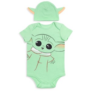 Star Wars The Child Baby Cosplay Bodysuit and Hat Set Newborn to Infant - 1 of 4