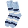 Memoi Women's Multi Stripe Plush Cabin Socks Dusty Blue 9-11 - 3 of 4
