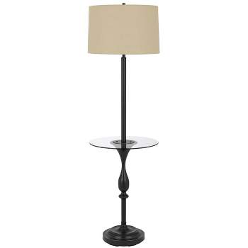 62'' Black Tray Table Floor Lamp