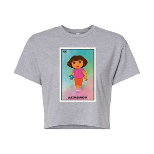 Women's - Dora the Explorer - Loteria La Exploradora -Juniors Cropped Graphic T-Shirt Cropped Graphic T-Shirt - 1 of 4