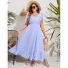 Plus Size Sleeveless Floral Hem Pocket Long Dress for Women Summer Casual Boho Maxi Dress - 2 of 4