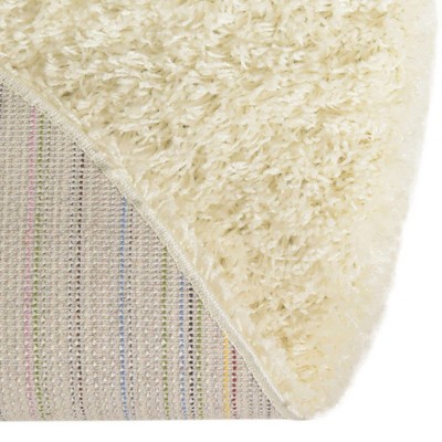 Snow White Round Shag Rug, 6' Easy Care Synthetic