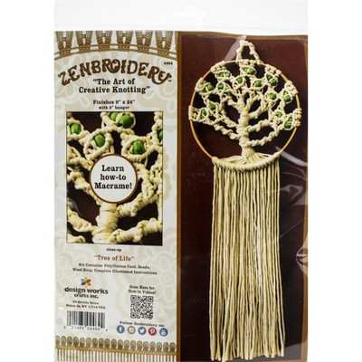 Design Works/Zenbroidery Macrame Wall Hanging Kit 8"X24"-Tree Of Life