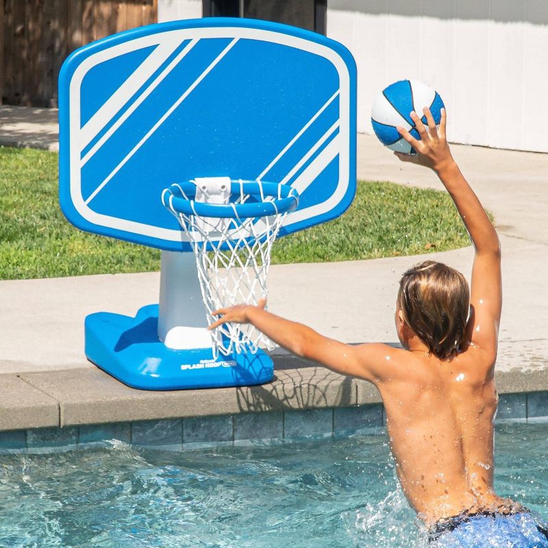 GoSports Splash Hoop PRO Swimming Pool Basketball Game with Poolside Water Basketball Hoop 2 Balls and Pump, 2 of 7