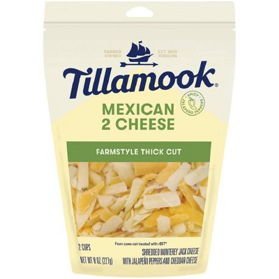 Tillamook Mexican 2 Cheese Farmstyle Thick Cut Shreds - 8oz