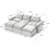 AENKYO Modular Cloud Sofa Set - Corduroy Modular Sectional Couch with Pillows, Living Room Sectional with Deep Seating & No Tools Assembly, Beige - 4 of 4