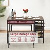 Dining Table Set for 4 People, with 2 Benches, Dining Room Table Set with Wine Rack and Storage Shelf for Homes, Apartments, Small Kitchens - 4 of 4