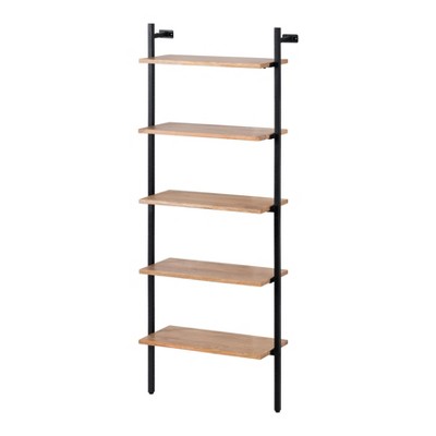 MH London Milton 70" Solid Wood and Metal 5-Tier Open Etagere Bookcase