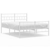 vidaXL Metal Bed Frame with Headboard and Footboard White 53.1 in.x74.8 in. - image 2 of 4