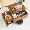 Unikito Wood Lift Top Coffee Table with Adjustable Storage Shelf, Rising Farmhouse Tabletop Desk Living Room Table, Brown, 43"*22"*4" - image 4 of 4