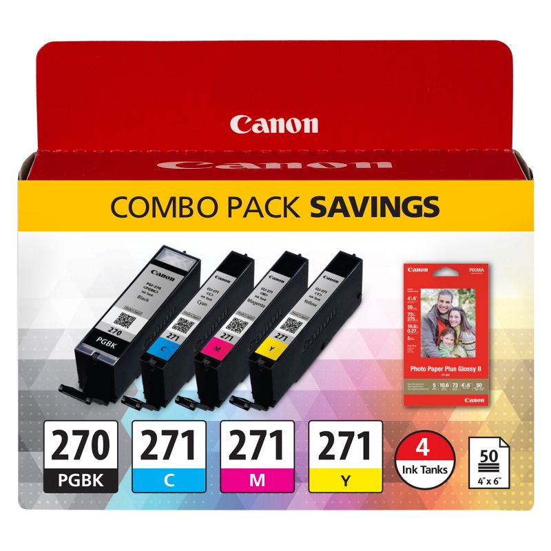 Canon 270/271 Single & 4pk Ink Cartridges - Black, Multicolor, 1 of 4