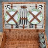 Picnic at Ascot English Style Willow Basket with Four Person Picnic Set, Blanket, and Coffee Set - 4 of 4