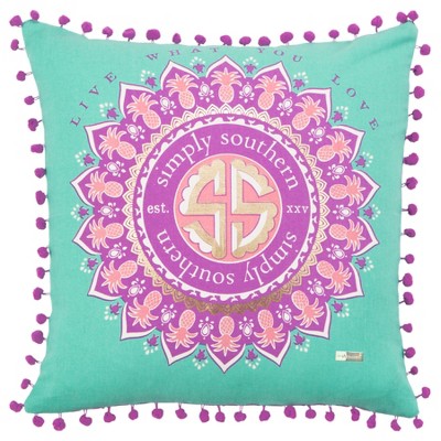 Simply Southern Medallion Throw Pillow Purple - Rizzy Home