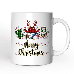 Buffalo Plaid Gunslinger Western Cowboy Style Christmas Mug (Non-Custom Only)| OrnamentallyYou - 1 of 4