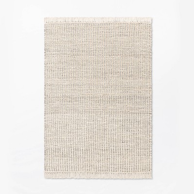 5' x 7'' Braided Outdoor Rug with Fringe Neutral/Ivory - Threshold™  designed with Studio McGee