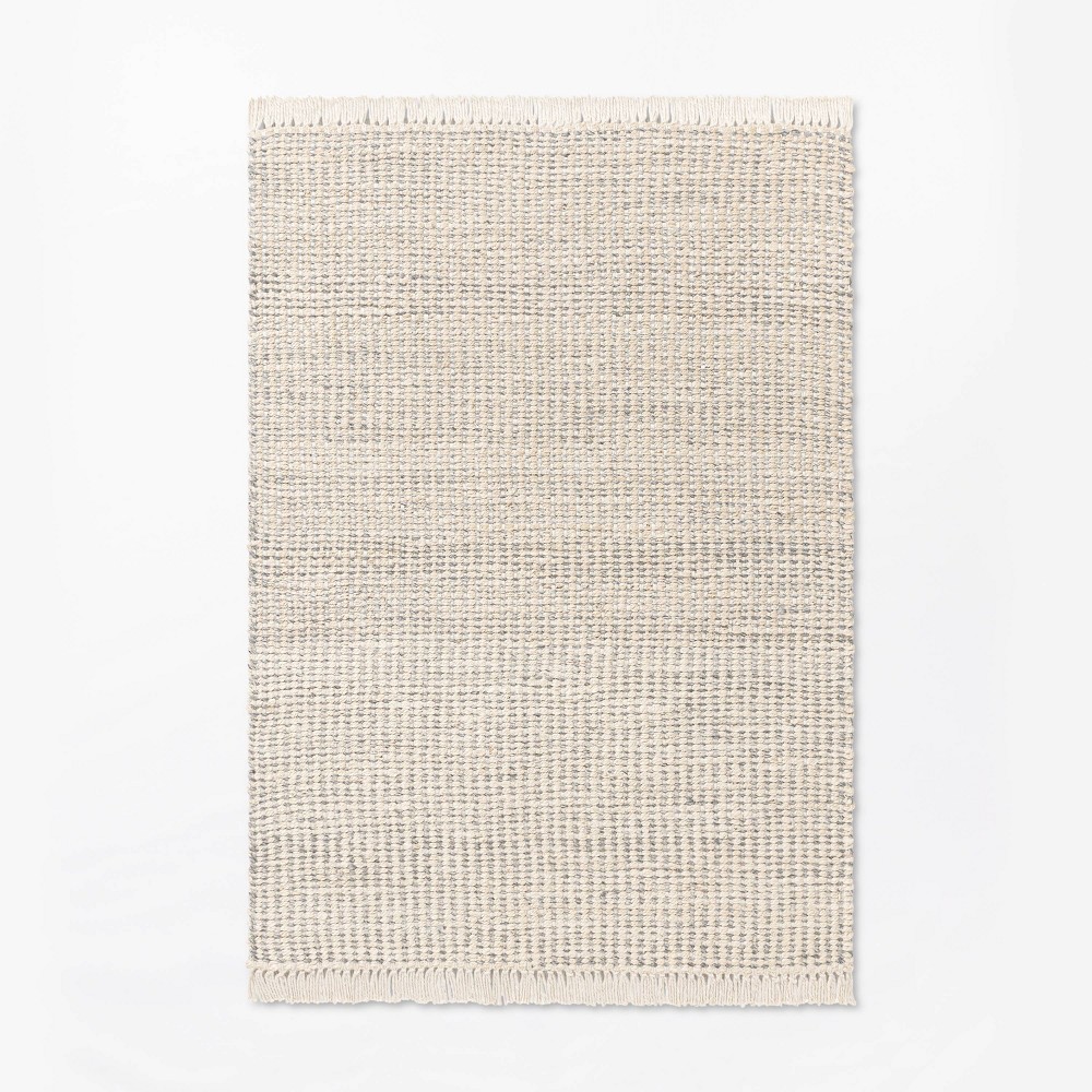 Photos - Area Rug 5'x7' Malibu Woven Jute Rug with Fringe Cream/Gray - Threshold™ designed with Studio McGee
