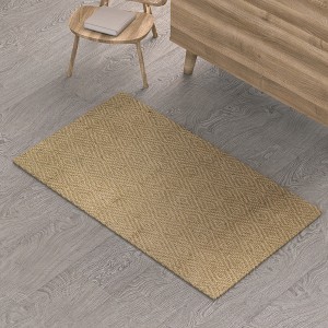 Maxax Jute Door Mat，Hand Woven Area Rug, Boho Rustic Style, Natural Fiber Jute Rug Solid Center for Entryway and Hallway - 1 of 4