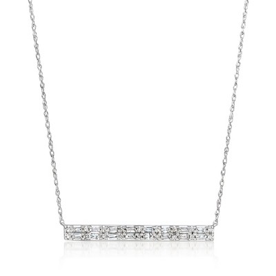 Ross-Simons 0.25 ct. t.w. Diamond Bar Necklace in 14kt White Gold Size 18