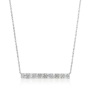 Ross-Simons 0.25 ct. t.w. Diamond Bar Necklace in 14kt White Gold Size 18 - 1 of 2