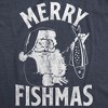 Mens Merry Fishmas T Shirt Funny Christmas Santa Claus Fishing Tee - Crazy Dog Men's T Shirt - 2 of 4