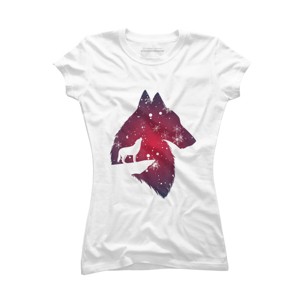 Junior's Design By Humans Funny Christmas wolf with snowfall outfit adults baby kids T-Shi By NekoShop T-Shirt - 1 of 3