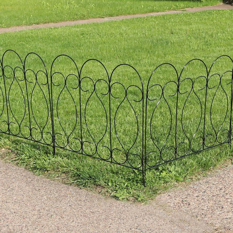 Sunnydaze Outdoor Lawn and Garden Metal Traditional Style Decorative Border Fence Panel Set - 10' - 5pk, 2 of 8