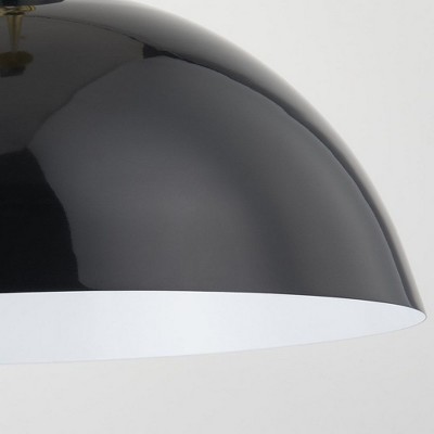 Modern Aged Brass and Black Steel Pendant Light