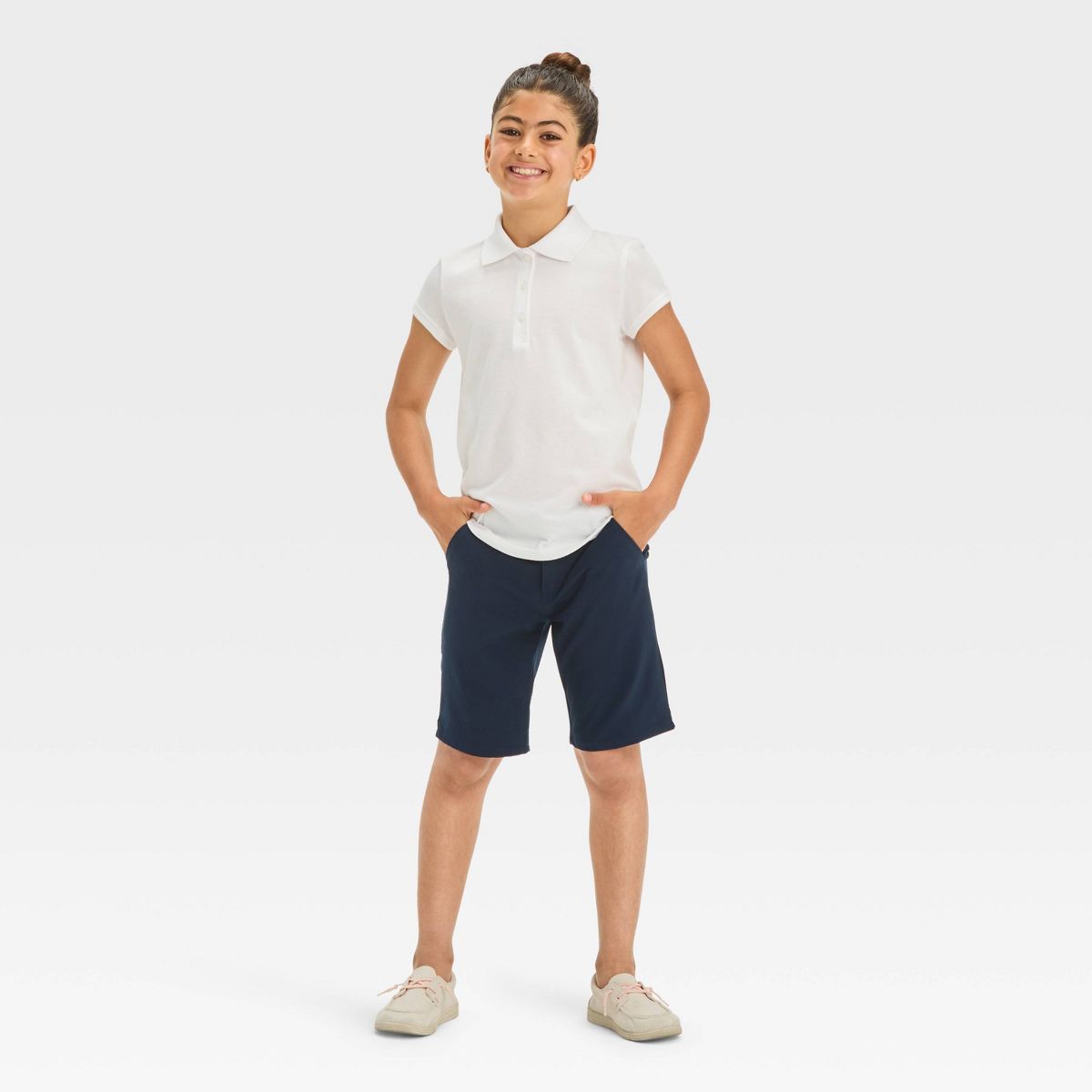 Girls' Short Sleeve Jersey Uniform Polo Shirt - Cat & Jack™ - thumbnail 6