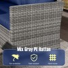 Tangkula Set of 7 Dining Furniture Set PE Rattan Sectional Sofa Set Patio Navy - 3 of 4