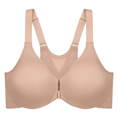 Glamorise Womens WonderWire Front-Closure Posture Back Underwire Bra 9265 Café 38D