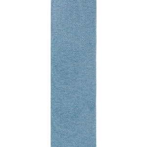TOWN & COUNTRY BASICS Pax Herringbone Textured Solid Everwash® Washable Runner Area Rug, Low Pile, Non-Slip, Pet & Family Friendly, Blue, 2'5"x10'2" - 1 of 4