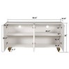 Modern Sideboard Buffet Cabinet,4 Doors Fluted Storage Cabinet With Adjustable Shelves,Sideboard Cabinet For Kitchen,Living Room-Cuddlewood - 4 of 4