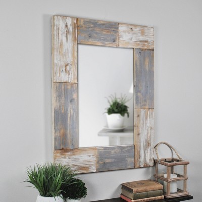 31.5"x24" Mason Planks Mirror Gray - FirsTime