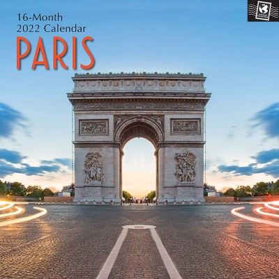 The Gifted Stationery 2021 - 2022 Monthly Travel Wall Calendar, 16 Month, Paris Scenic Theme with Reminder Stickers, 12 x 12 in