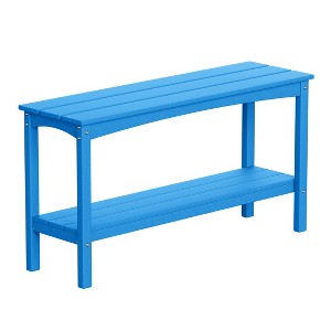 WestinTrends Malibu 55" All Weather HDPE Outdoor Patio Two Shelf Table - 1 of 4