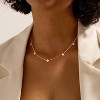 14K Gold Plated Charm Choker Necklace with Pearl & Clover, Cubic Zirconia Dainty Trendy Jewelry Gift for Women - 2 of 4