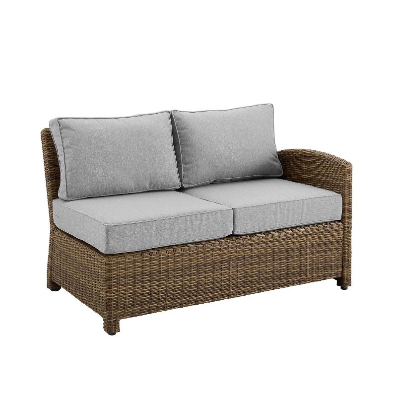 Bradenton Outdoor Wicker Sectional Right Side Loveseat - Gray/Weathered Brown - Crosley, 5 of 16