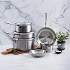 All-Clad D5 Brushed 5 Ply Stainless Steel Cookware Set 10 Piece w/ Frying Pans, Pots and Pans Set, Induction, Oven Broiler Safe 600F, Silver - 2 of 4