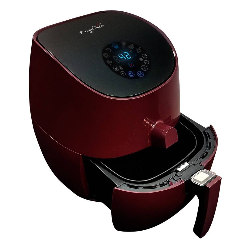 MegaChef 3.5 Quart Airfryer/Multicooker with 7 Pre-programmed Settings - Red, 1 of 9