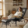 XIZZI Modern Rocking Chair with Ottoman, 6" Plush Cushion - 8 Colors (Brown, White, Gray, etc.) | Polyester & Iron | Space-Saving Design - 4 of 4