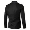 Cloudstyle Men's Casual Slim Fit Suit Jacket one Button Business Daily Black Blazer - 2 of 4