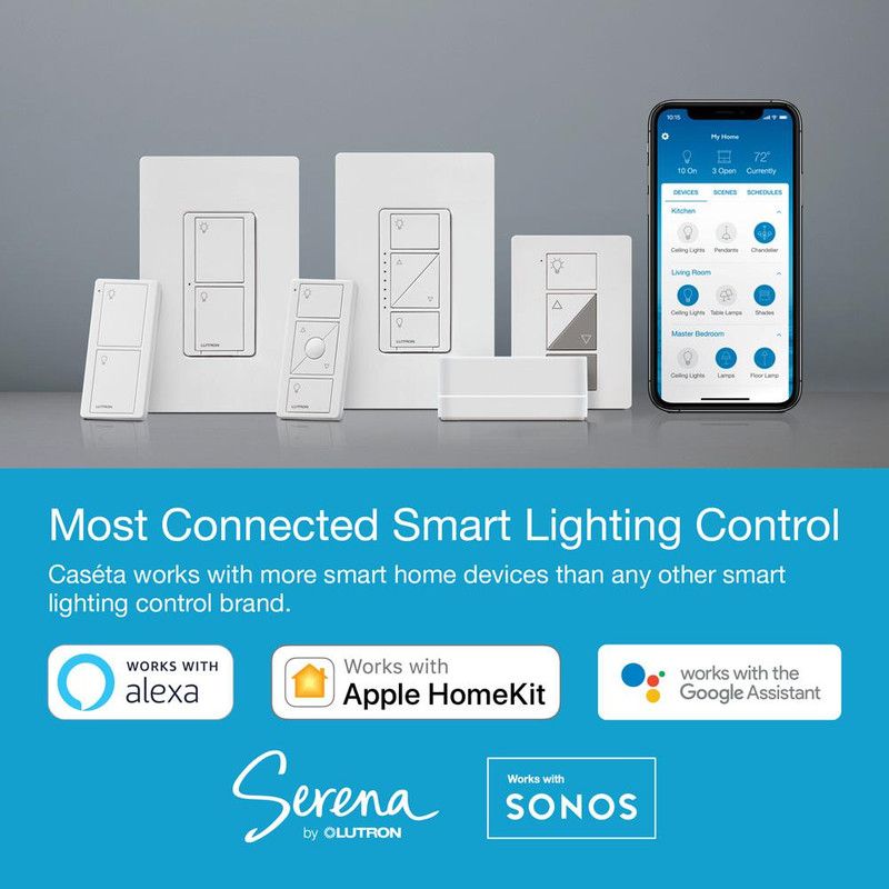 Lutron Caséta Wireless Smart Lighting Dimmer Switch for Wall and Ceiling Lights, 4 of 11