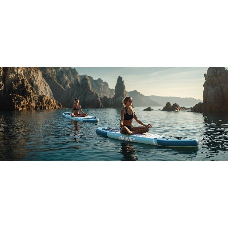 Inflatable Paddle Board with Durable SUP Accessories, Non-Slip EVA Deck, 10'6" Inflatable Stand Up Paddle Board for Adults & Youth, Blue & Green, 5 of 6