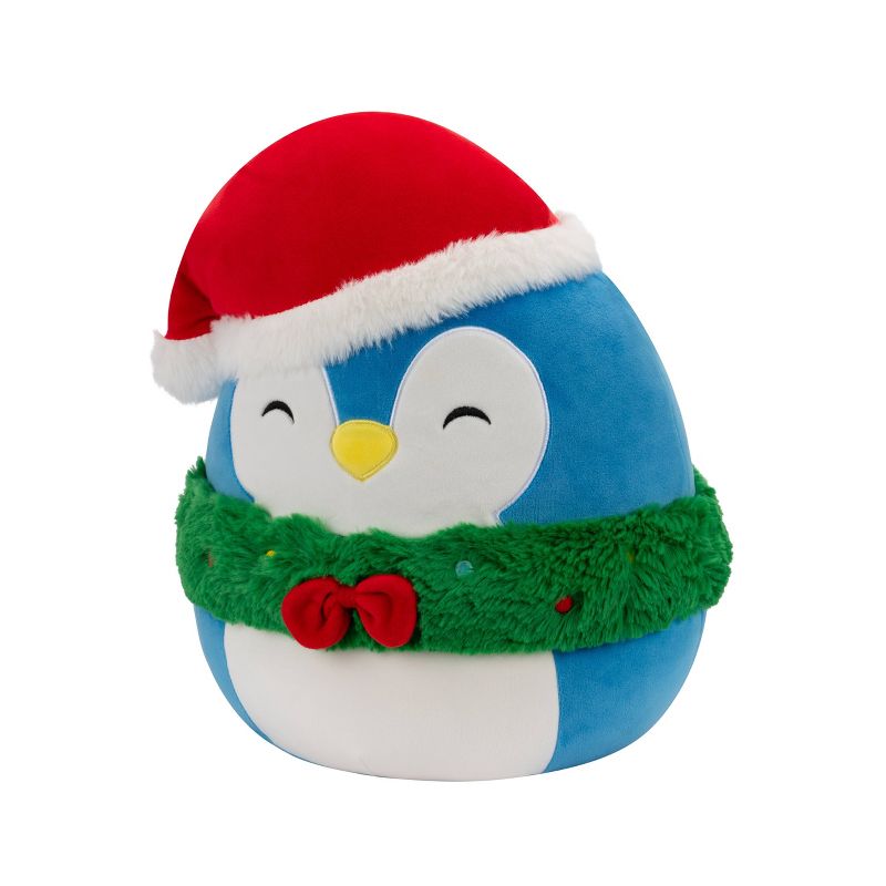 Squishmallows 12&#34; Puff Blue Penguin with Wreath and Hat Medium Plush, 4 of 13