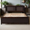 Full Size Platform Bed with Bookcase Headboard and Pull-Out Trundle, Wood Bed Frame with Storage - 4 of 4