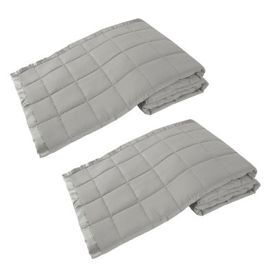 Elite Home 66 x 90 Inch Soft Lightweight Solid Cozy Nights Down Alternative Polyester Throw Blanket for Couch, Sofa, or Bed, Twin, Gray (2 Pack)